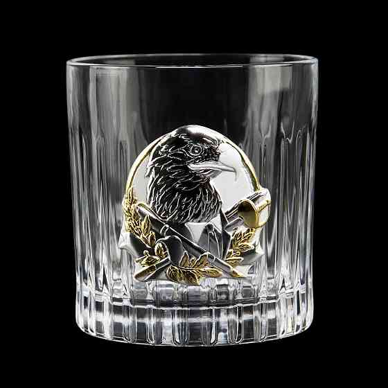 Набор бокалов для виски Генеральский Boss Crystal (2 бокала) хрусталь декорирован серебром и золотом Киев