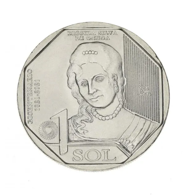 Перу 1 соль 2020, 200 лет Независимости - Бригида Силва де Очоа Полтава - изображение 1