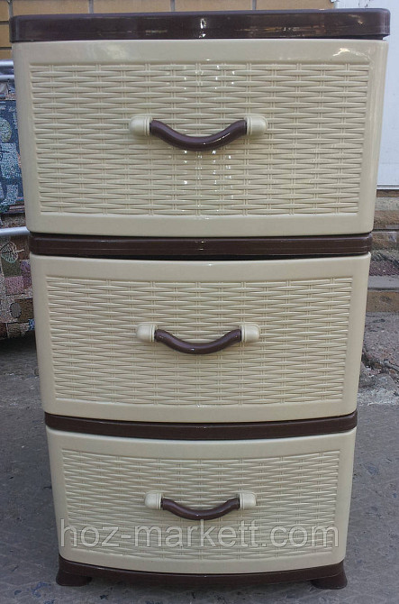 Комод пластиковий на 3 ящики виробництво Україна Харків - фото 1