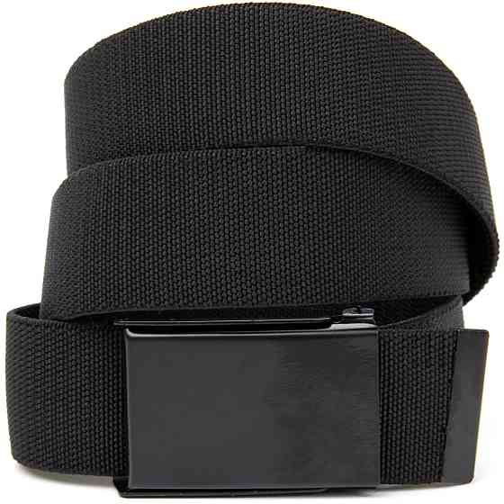 Текстильный ремень с черной пряжкой Vintage 20530 Черный Киев