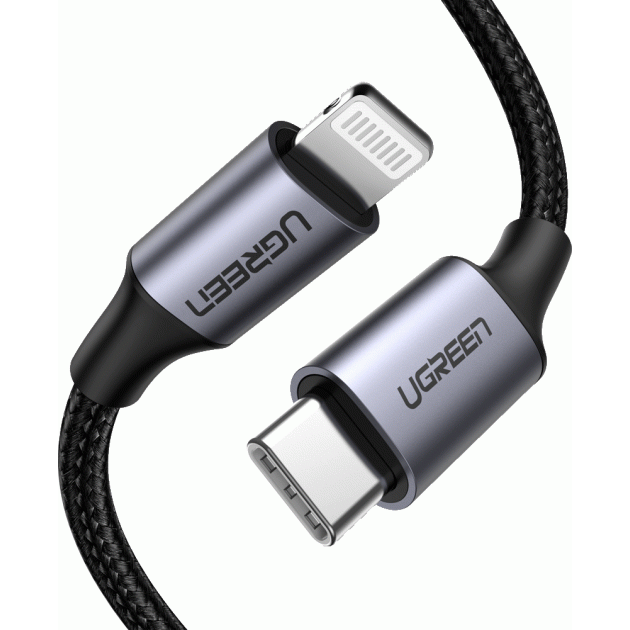 Кабель UGREEN USB-C на Lightning 2м, черный Киев - изображение 1