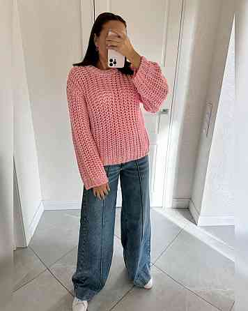 Женский уютный оверсайз свитер машинная вязка Одесса