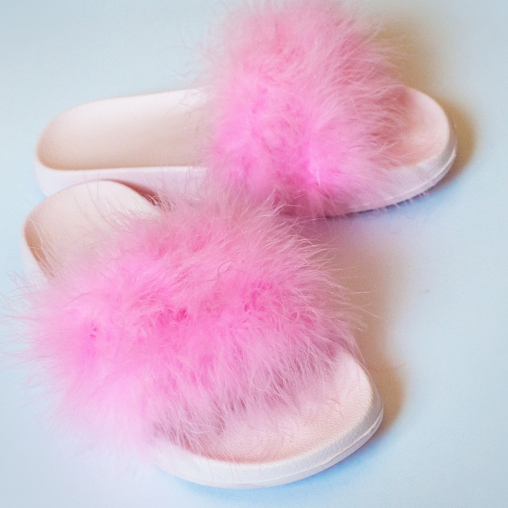 Шльопанці жіночі рожеві Пухнастики Вуличні PaGo Одеса - фото 5
