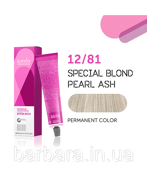 12/81 Краска для волос Londacolor Permanent 12/81 Special Blond блонд жемчужно-пепельный Киев - изображение 4