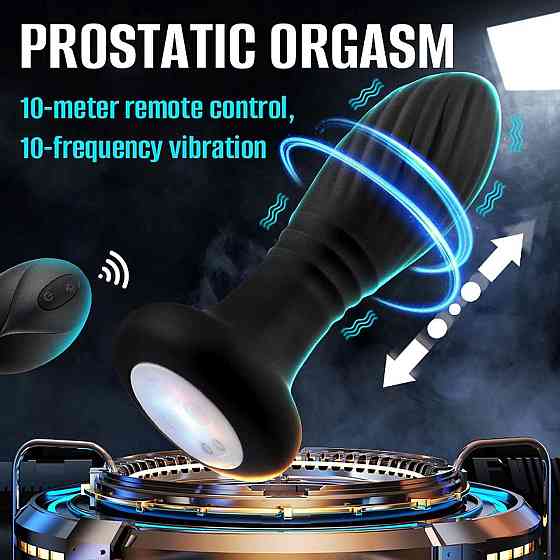 Анальна пробка - Thrusting Anal Plug Black Sex Aura Київ