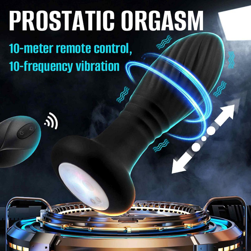 Анальна пробка - Thrusting Anal Plug Black Sex Aura Київ - фото 6