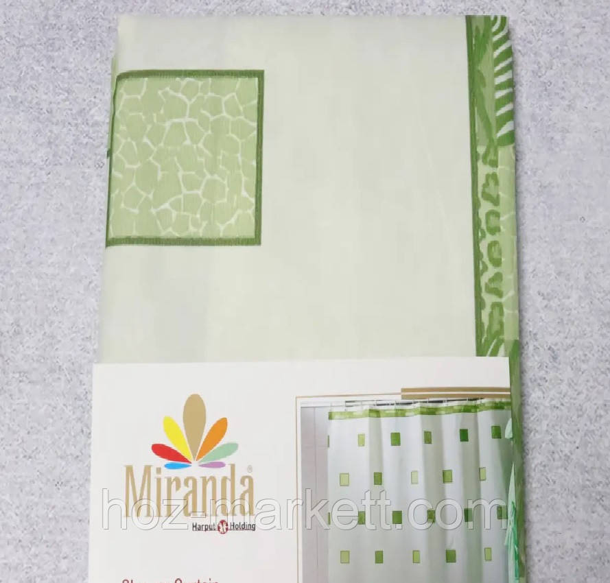 Штора для ванной тканевая Миранда Postaki 180 х 200 см зеленая Харьков - изображение 4