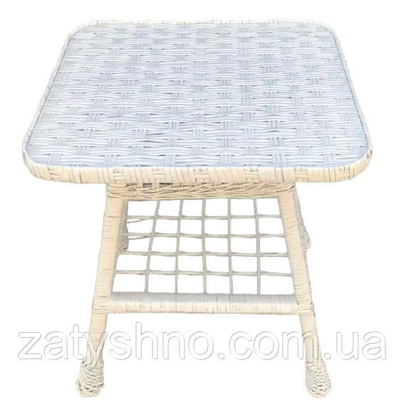 Квадратный белый стол из лозы Киев - изображение 1