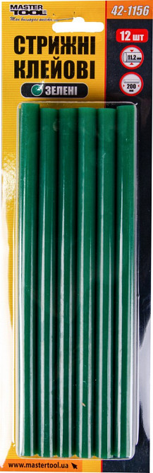 Стрижні клейові MASTERTOOL 11.2х200 мм 12 шт зелені 42-1156 Коломия - фото 4