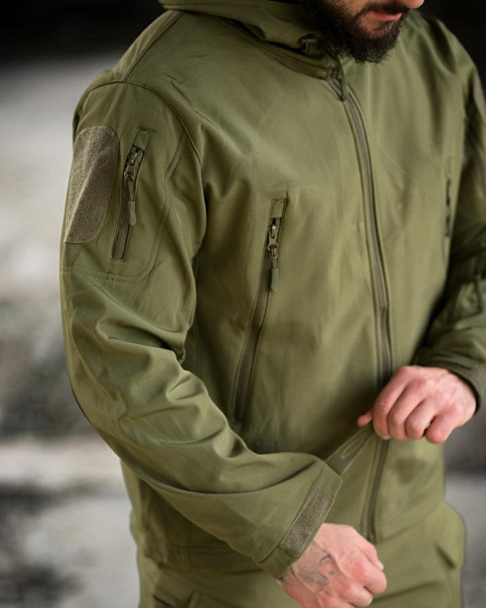 Демисезонный тактический костюм софшел TIGER олива ПП8241 Одесса - изображение 6