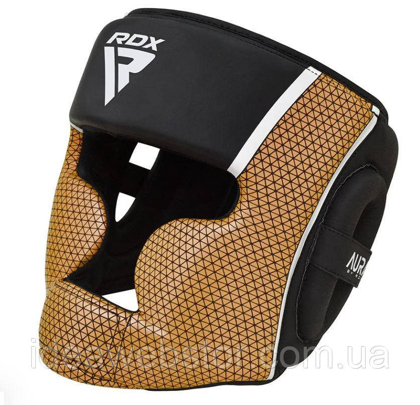 Шлем для бокса RDX T17 Aura Black Gold спарринговый с защитой головы лица и ушей XL Киев - изображение 7
