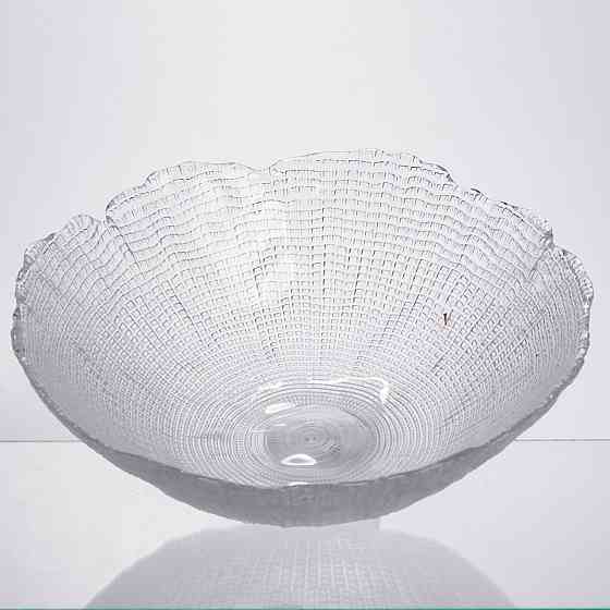 Велика прозора скляна салатниця 2 л кругла Київ