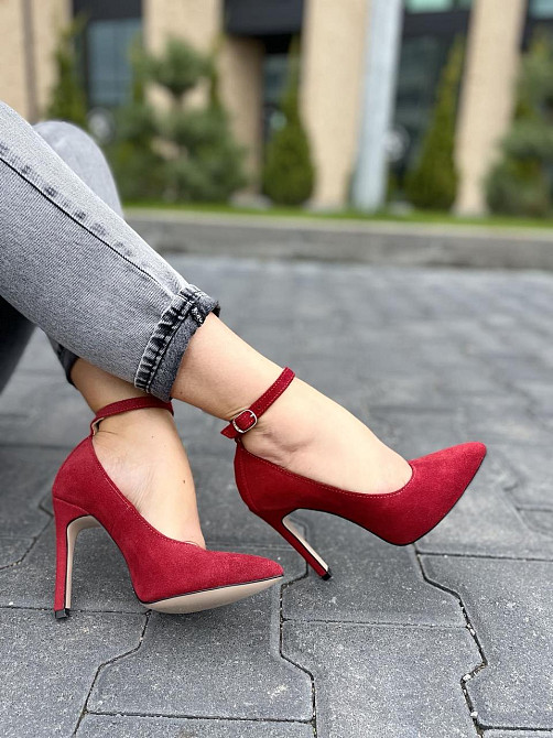 Nivelle Туфлі жіночі NIVELLE червоні натуральна замша 36р. каблук 10см. (1769/10502-10512) Коломыя - изображение 2