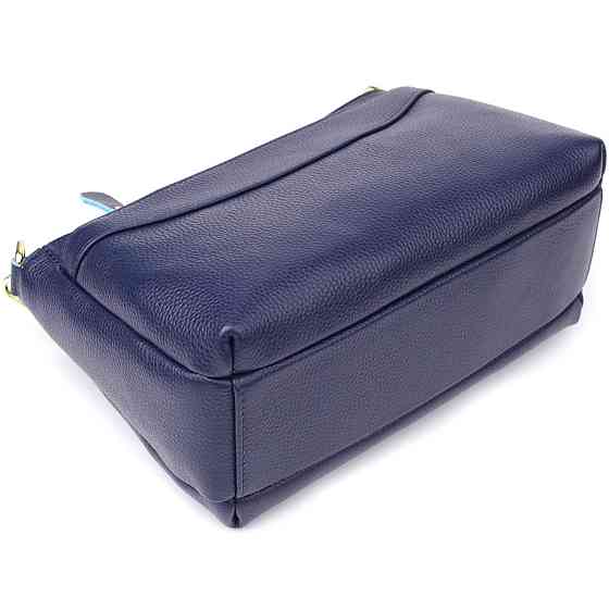 Женская кожаная сумка с жестким дном Vintage 22986 Синий Киев