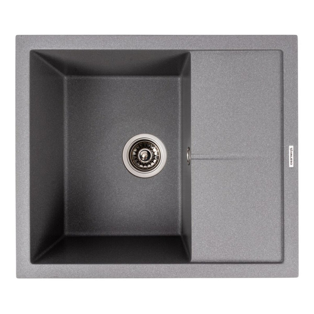 VALESO Гранітна кухонна мийка Valeso 5850 REYNA матова з сушкою, сірий мусон Киев - изображение 1