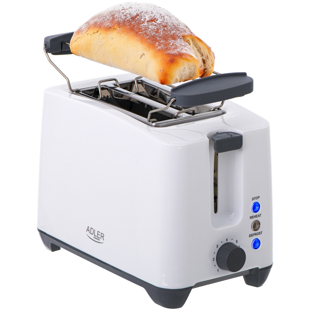 Тостер Adler AD 3216 white 1000Вт/2 відділення/7 режимів підсмажування/розморожування/підігрів булок Вінниця - фото 6