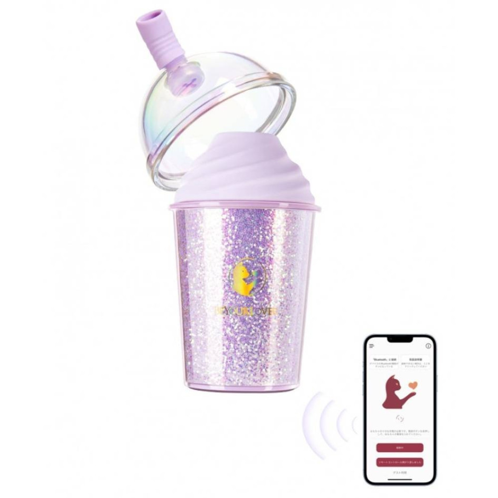 Вакуумний стимулятор у формі стаканчика з трубочкою BeYourLover Joy Cup сяючий бузковий, 9.1 см х 4.6 см Sex Aura Київ - фото 7