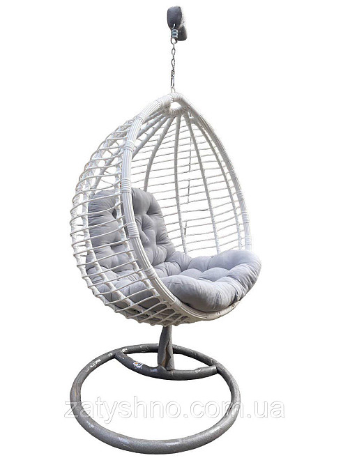 Кокон із ротанга з сірою подушкою Київ - фото 7