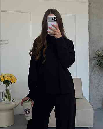 Женский стильный повседневный костюм двойка качественный турецкий кулир Одесса