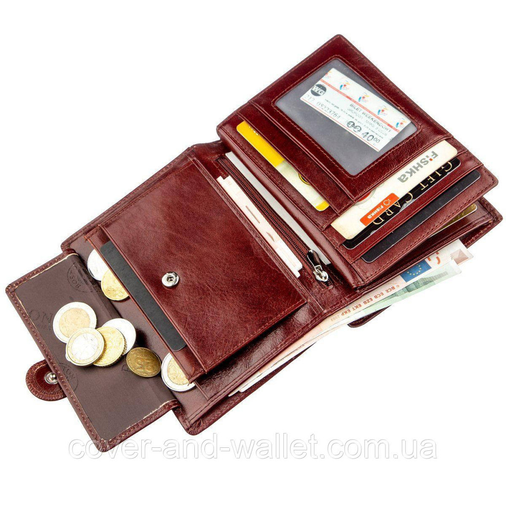 Велике солідне шкіряне чоловіче портмоне із гладкої шкіри Boston Киев - изображение 7