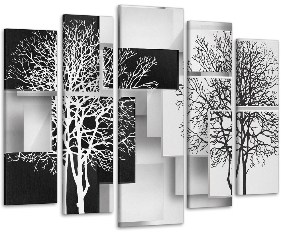 Модульна картина у вітальню / спальню Абстракція Дерева Art-434_5 ( 80х118см ) Київ - фото 1