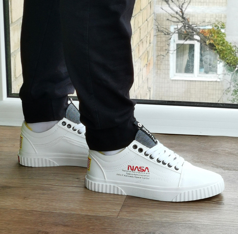 Кроссовки NASA Shuttle Белые Кеды Ванс Женские Кожаные (размеры: 36,37,38,39) Видео Обзор Днепр - изображение 8