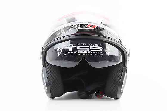 Шолом відкритий+відкидні окуляри BLD-708 М (57-58см), ЧОРНИЙ глянець Киев