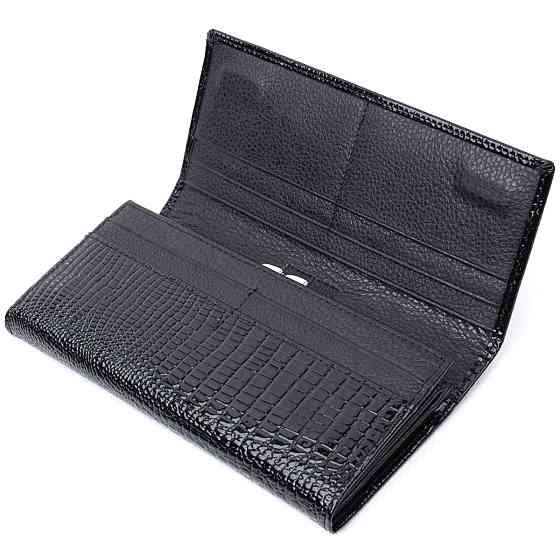 Женский кошелек из натуральной лакированной кожи ST Leather 22679 Черный Киев