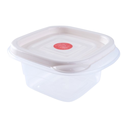 Контейнер для харчових продуктів 0,45л квадратний прозорий/біла троянда Омега Алеана Житомир