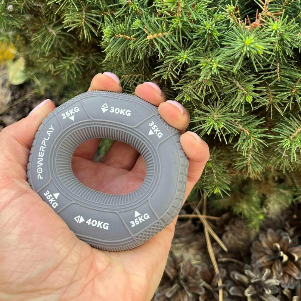 Еспандер кистьовий силіконовий PowerPlay PP-4331 Hand Grip Large 30-35-40 кг. Сірий Каменское - изображение 5