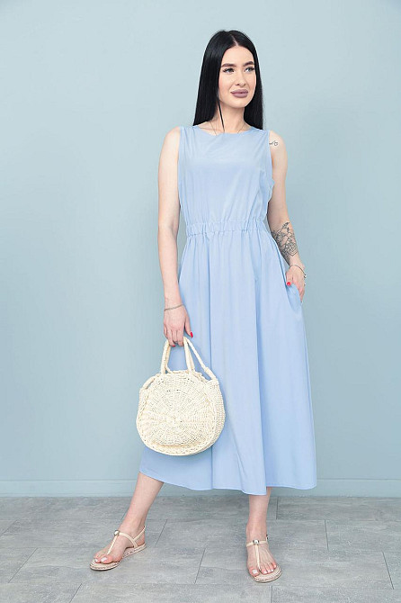 Летнее платье из софта Wendy 50-52, Голубой Киев - изображение 1