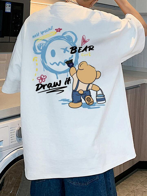 Футболка чоловіча с принтом  46 Біла 2664091055 Дніпро - фото 1