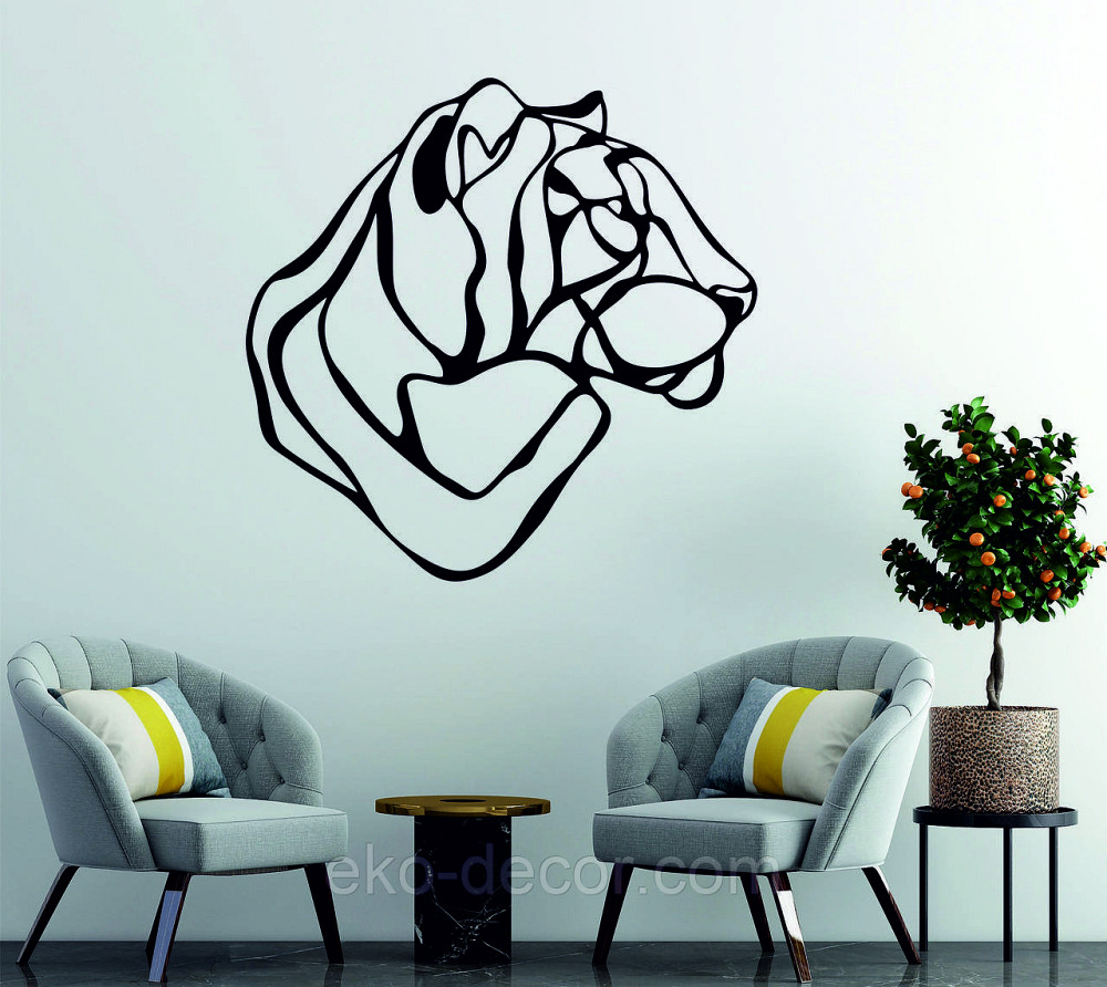 Декоративное настенное Панно «Тигр» Декор на стену 70*70 см, Черный Киев - изображение 1