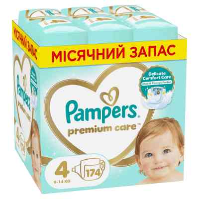 Підгузки Pampers Premium Care Розмір 4 (9-14 кг) 174 шт (8006540855935) Вінниця