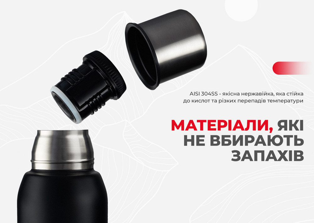 Термос Naturehike Q-9H NH19SJ010, 304 сталь, 1.0 л, черный Киев - изображение 7