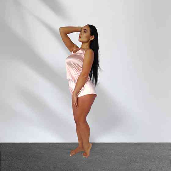 Пижама женская атласная Пудровый XL/2XL Харьков