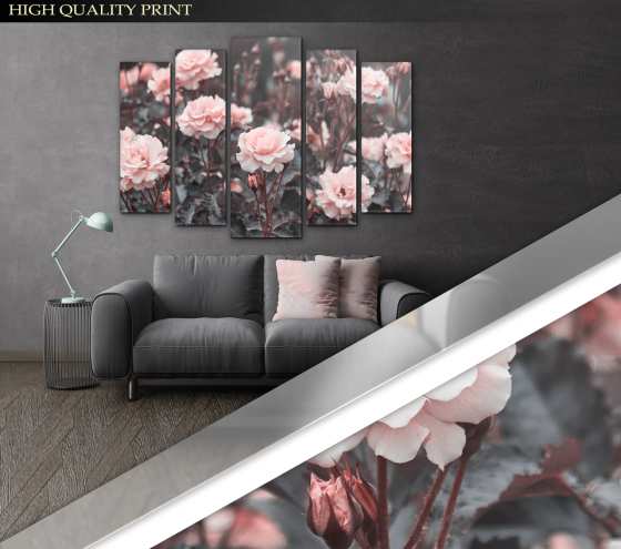 Модульна картина у вітальню / спальню Квіти Art-368_5 ( 80х118см ) Київ