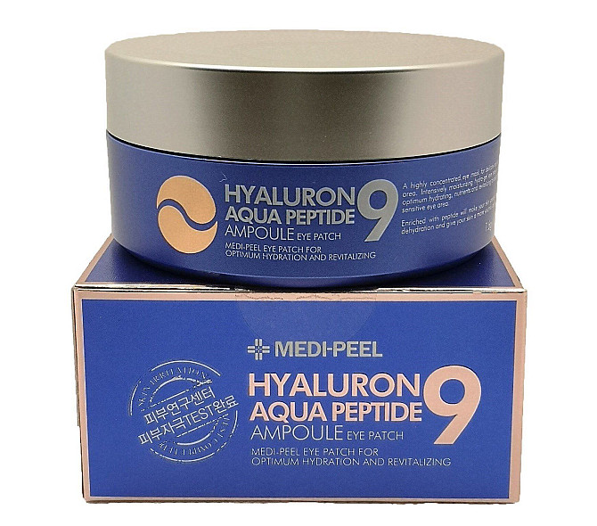 Патчі для глібійської чесноти пептидного комплексу Hyaluron Aqua Peptide 9 Ampoule Eye Patch Patch Medi Peel 60 PCS Вінниця - фото 2