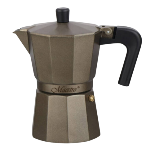 Кавоварка гейзерна 150мл (3 порції) алюмінієва MR-1666-3-BROWN Espresso Moka Maestro Житомир - фото 1