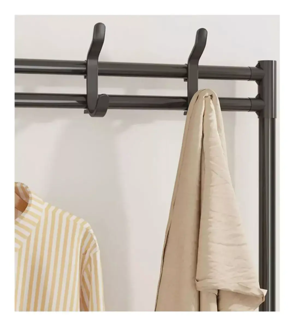 Напольная вешалка-органайзер для одежды и обуви 154×60×29,5 см с 4 прочными полками, металлическо-пластиковая конструкция Одесса - изображение 4