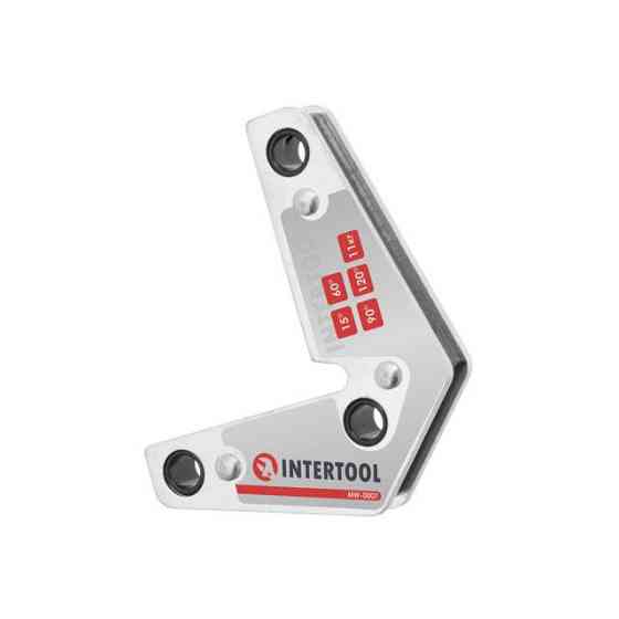 Угольник магнитный для сварки, 15°, 60°, 90°, 120°, 11 кг, 75×85 мм INTERTOOL MW-0007 Киев