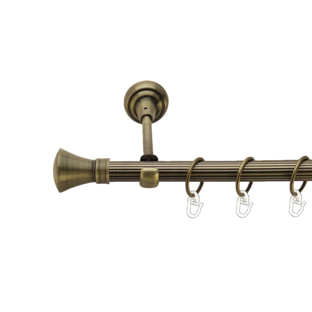 Карниз Orvit Люксор металевий однорядний відкритий рифлена труба кільце металеве Антик 19 мм 300 см (00-00017264) Львів - фото 1