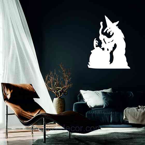 Декоративное настенное 3D Панно «Ведьма», Декор на стену с объемом 110*87 см, Белый Киев