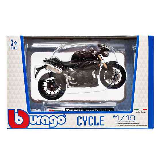 Дитяча модель Мотоцикла "TRIUMPH Speed Triple 2011" Bburago 18-51030-11 масштаб 1:18 Вінниця