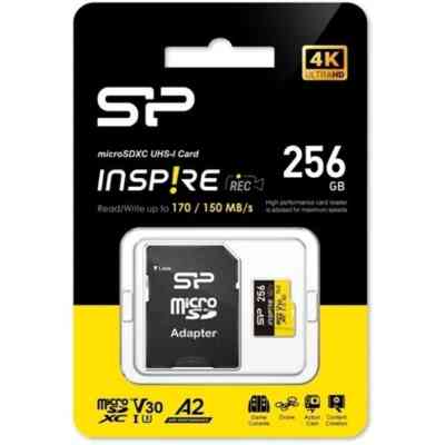 Карта памяти Silicon Power 256GB microSDXC class 10 UHS-I U3 V30 A1 Inspire (SP256GBSTXLA2V1NSP) Винница