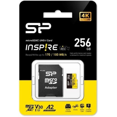 Карта памяти Silicon Power 256GB microSDXC class 10 UHS-I U3 V30 A1 Inspire (SP256GBSTXLA2V1NSP) Винница - изображение 1