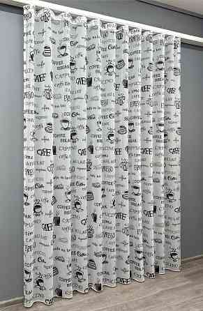 Тюль VR-Textil 1791т Лен Белый с черным 200х270 см (42-0916) Киев