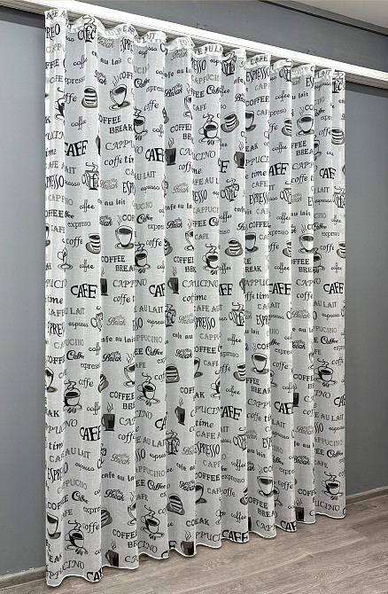 Тюль VR-Textil 1791т Льон Білий з чорним 200х270 см (42-0916) Київ - фото 3