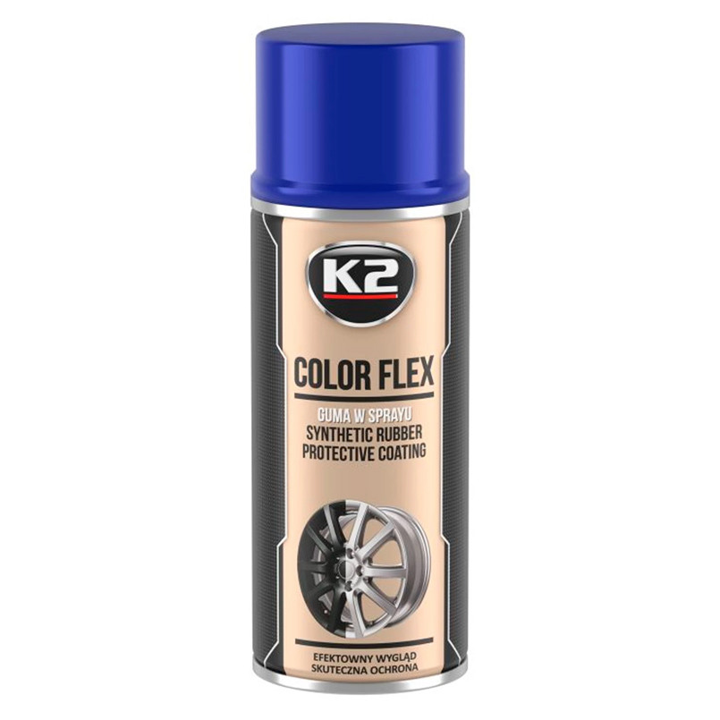 Краска жидкая резина K2 Color Flex синяя глянцевая аэрозоль 400мл Львов - изображение 1