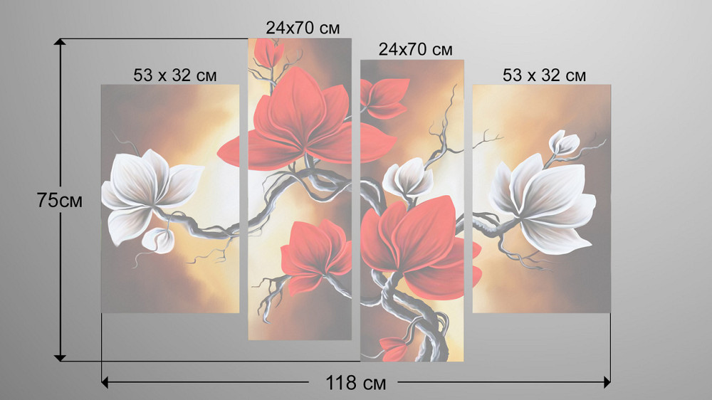 Модульная картина Абстракция Цветы Art-111_4 Киев - изображение 3